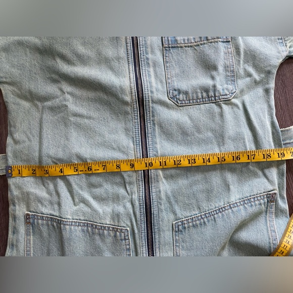 NWT ETICA Zeta Carpenter Denim Jumpsuit Womens S Zip Front Utility Workwear - Picture 14 of 16